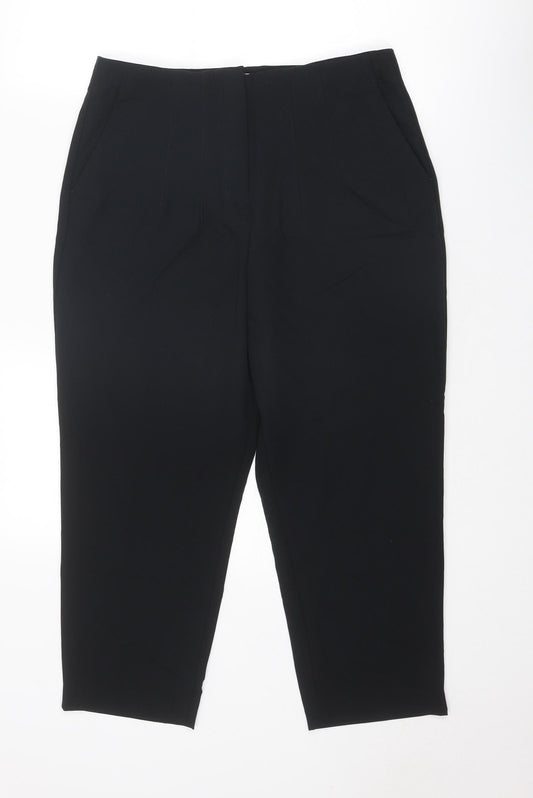 Miss Selfridge Womens Black Polyester Trousers Size 14 Regular Zip