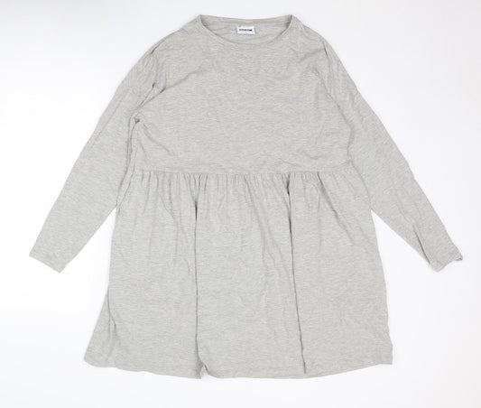 Noisy may Womens Grey Cotton Jumper Dress Size M Round Neck Pullover