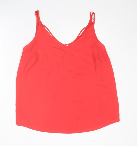Dorothy Perkins Womens Red Polyester Camisole Tank Size 16 V-Neck
