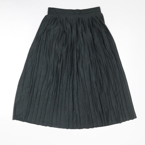 Pull&Bear Womens Green Viscose Pleated Skirt Size S
