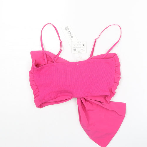 Zara Womens Pink Cotton Cropped Tank Size S Sweetheart - Bralette