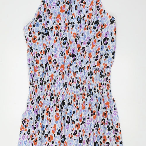 Blue Vanilla Womens Multicoloured Geometric Polyester Maxi Size 14 Halter Button