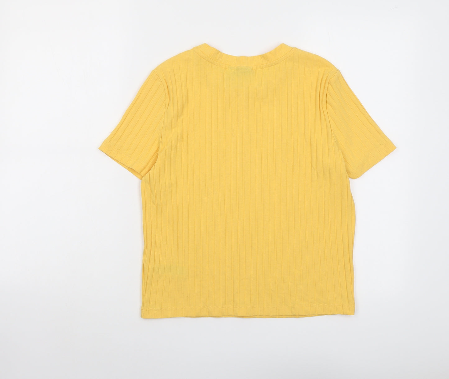 ASOS Womens Yellow Cotton Basic T-Shirt Size 18 Round Neck