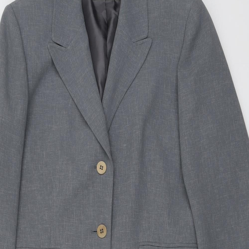 Precis Womens Grey Overcoat Coat Size 12 Button
