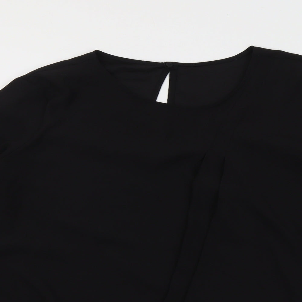 NEXT Womens Black Polyester Basic Blouse Size 20 Round Neck
