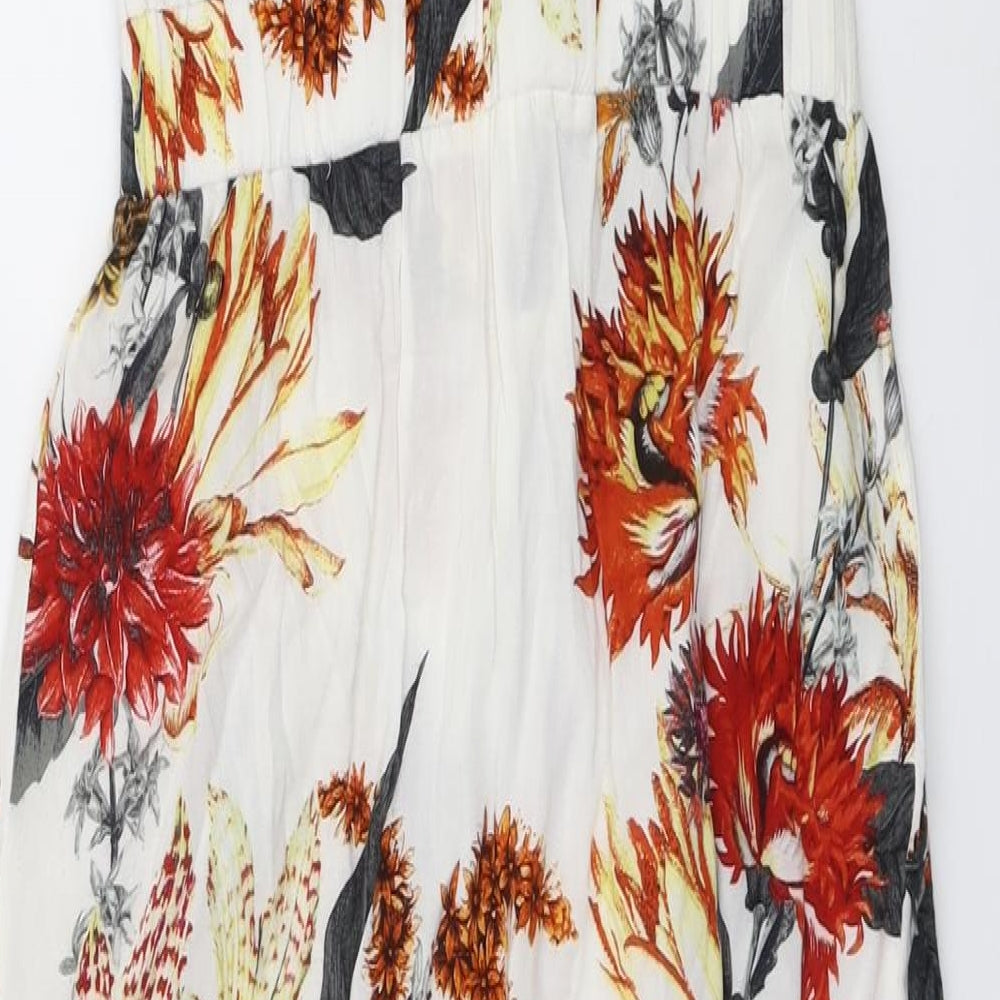 Warehouse Womens Multicoloured Floral Viscose Shift Size 10 V-Neck Pullover