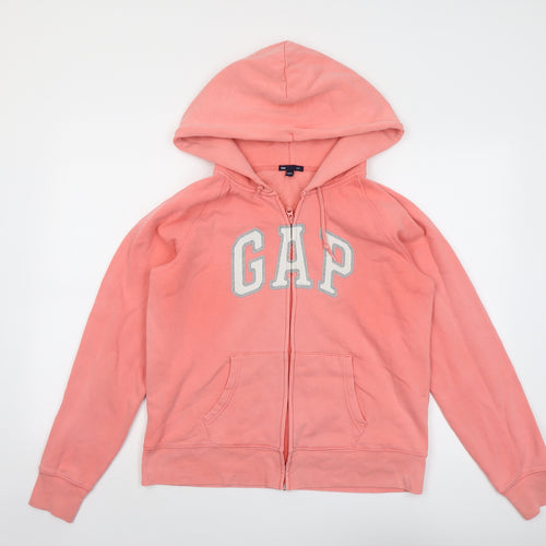 Gap Womens Pink Cotton Full Zip Hoodie Size L Zip
