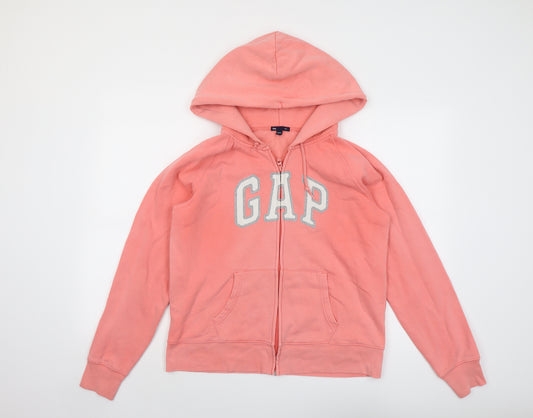 Gap Womens Pink Cotton Full Zip Hoodie Size L Zip