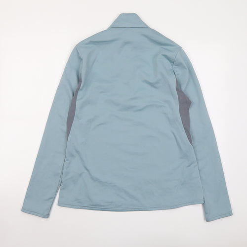Quechua Womens Blue Colourblock Polyester Pullover Sweatshirt Size L Zip