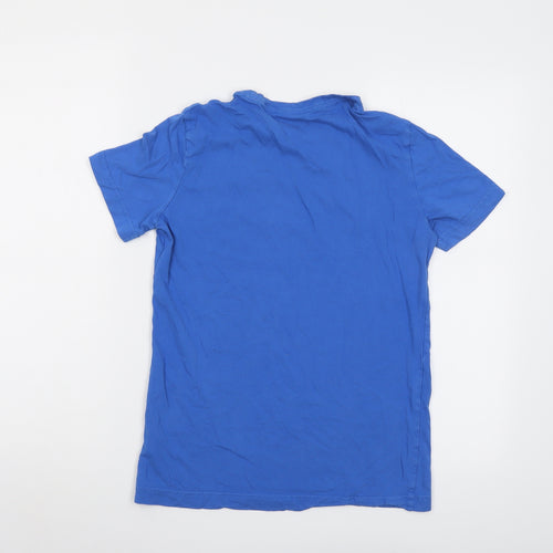 PUMA Boys Blue Cotton Basic T-Shirt Size 14-15 Years Round Neck Pullover