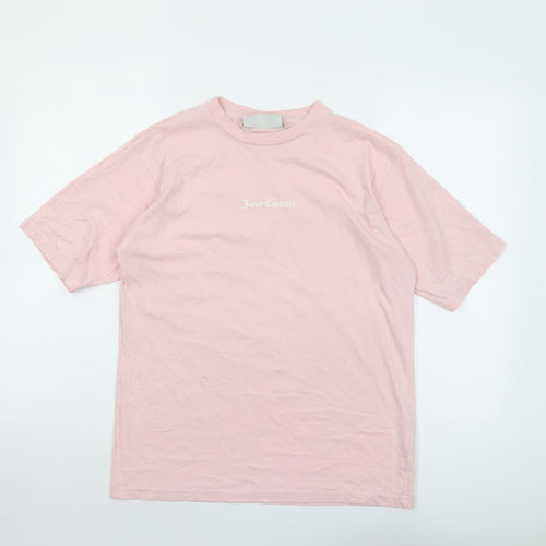 Juicy Couture Womens Pink Cotton Basic T-Shirt Size S Crew Neck