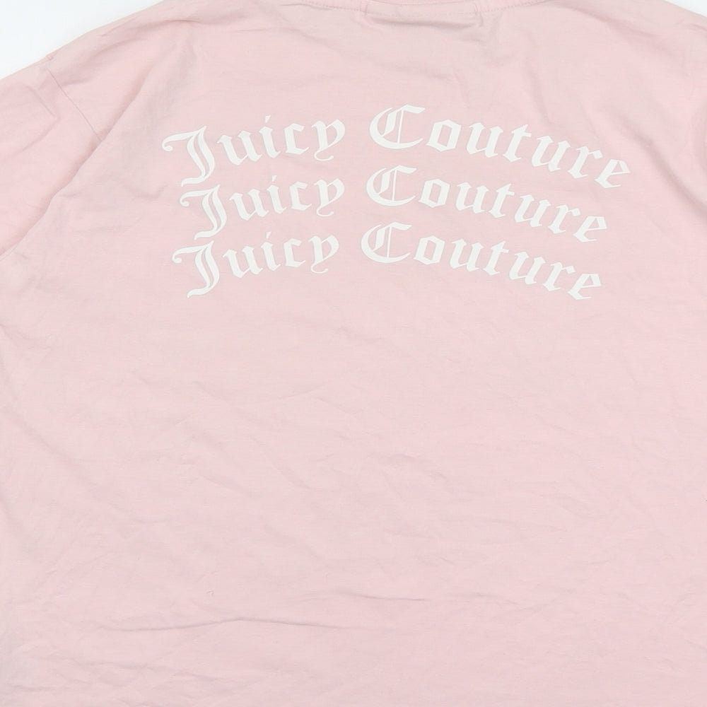 Juicy Couture Womens Pink Cotton Basic T-Shirt Size S Crew Neck
