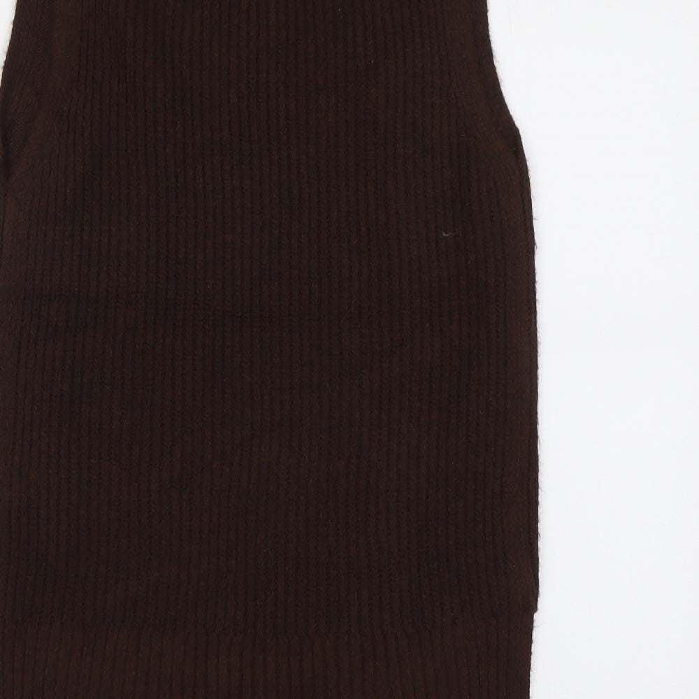 Marks and Spencer Womens Brown V-Neck Polyester Vest Jumper Size XS