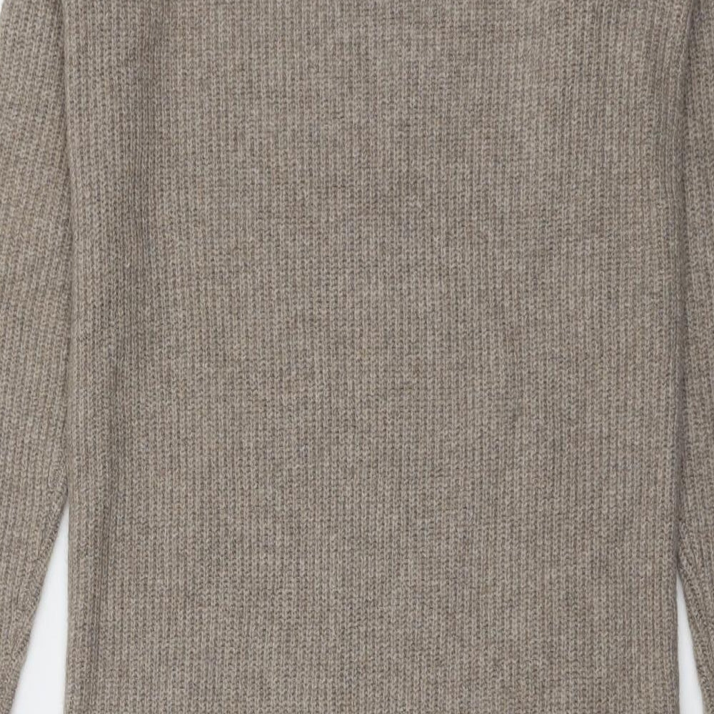 Marks and Spencer Womens Beige Polyester Jumper Dress Size M Round Neck Pullover