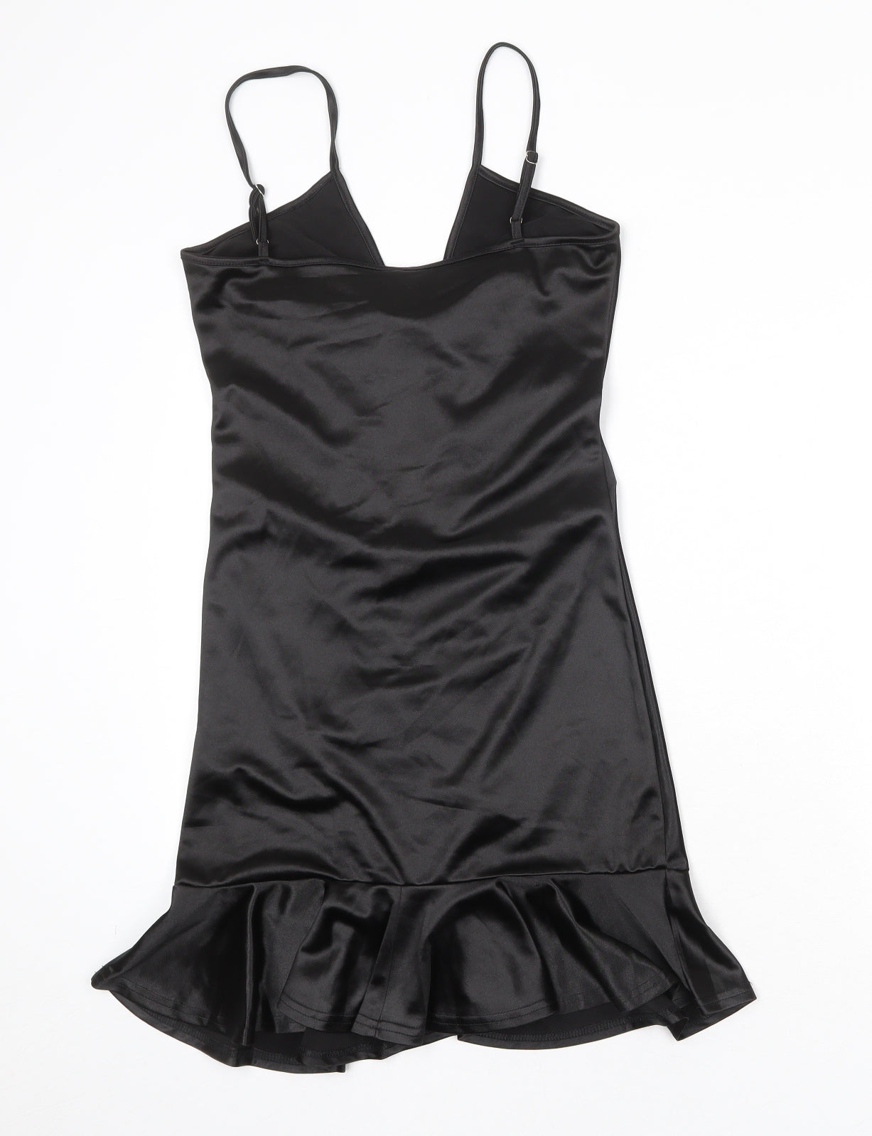 Yodnbuk Womens Black Polyester Slip Dress Size 10 Scoop Neck Pullover