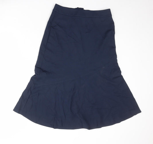 Finery Womens Blue Viscose Swing Skirt Size 10 Zip