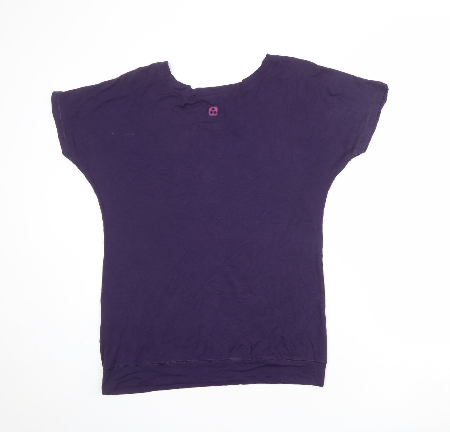 TOG24 Womens Purple Viscose Basic T-Shirt Size 16 Round Neck