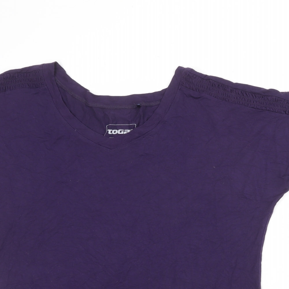 TOG24 Womens Purple Viscose Basic T-Shirt Size 16 Round Neck
