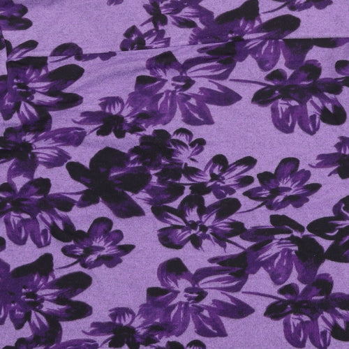 TIGI Womens Purple Floral Polyester Basic Blouse Size 18 V-Neck - Size 18-20
