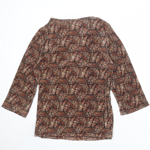 Classique Womens Multicoloured Geometric Polyester Basic Blouse Size M V-Neck - Wrap Style