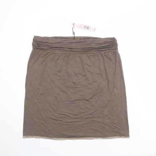 Phase Eight Womens Brown Viscose A-Line Skirt Size L