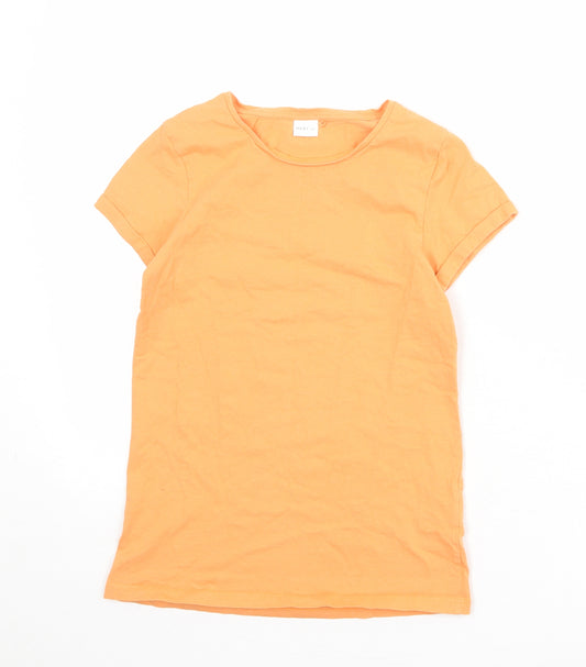 NEXT Boys Orange 100% Cotton Basic T-Shirt Size 11 Years Round Neck Pullover