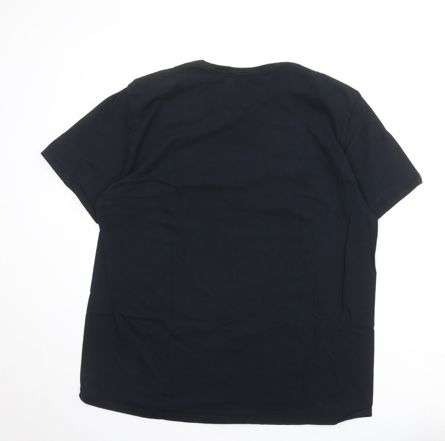 acdc Mens Black Cotton T-Shirt Size 2XL Round Neck