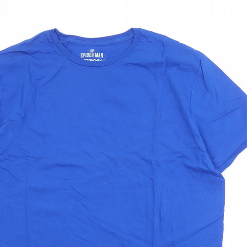 Spiderman Mens Blue Cotton T-Shirt Size 2XL Round Neck