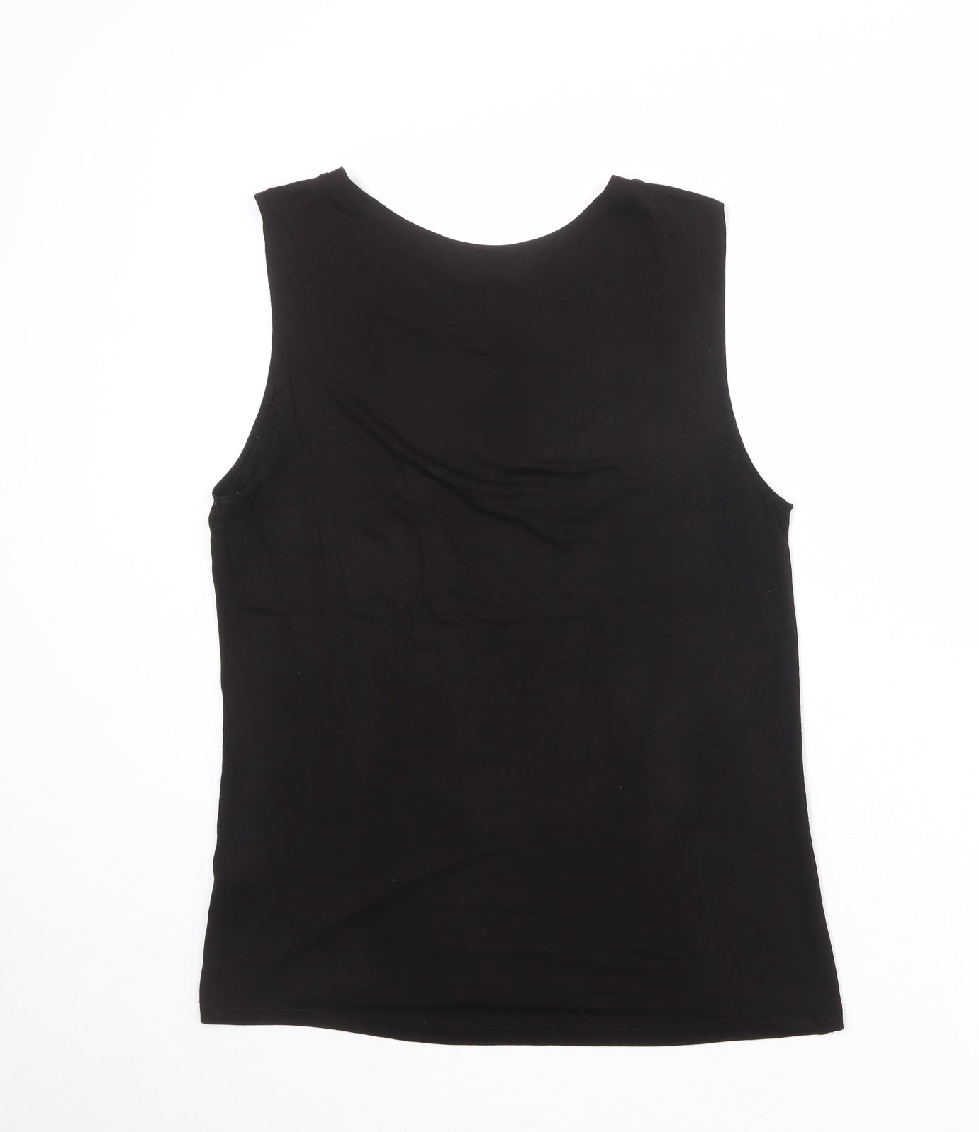 New Look Womens Black Polyester Basic Tank Size 14 Boat Neck