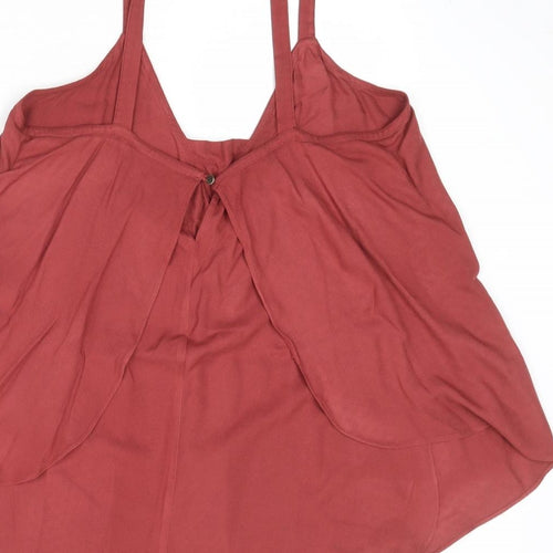 Warehouse Womens Red Viscose Camisole Tank Size 14 V-Neck