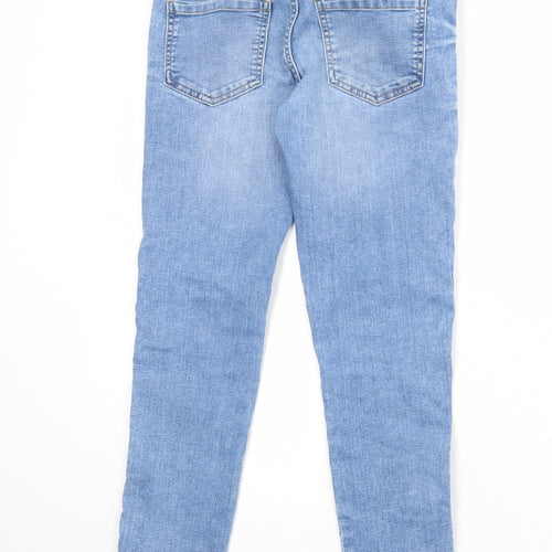Marks and Spencer Girls Blue Cotton Skinny Jeans Size 10-11 Years Regular Zip