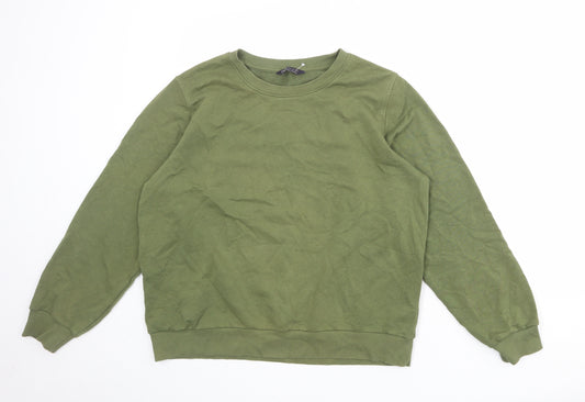 Marks and Spencer Womens Green Cotton Pullover Sweatshirt Size 16 Pullover
