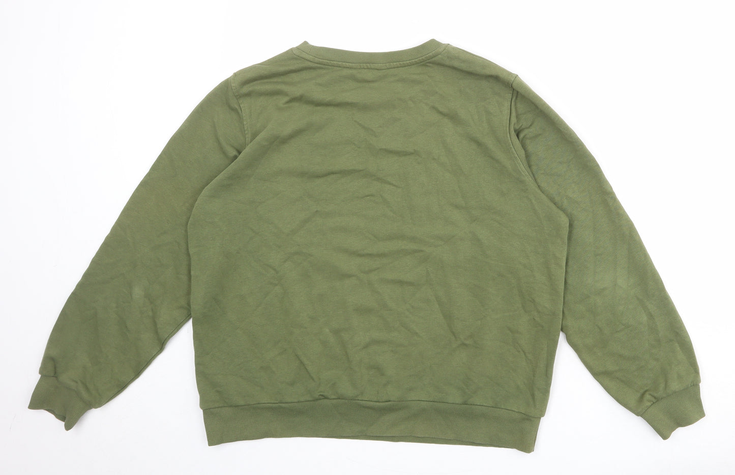Marks and Spencer Womens Green Cotton Pullover Sweatshirt Size 16 Pullover