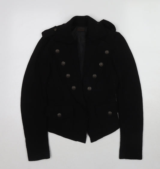 Northland Womens Black Military Jacket Jacket Size S Button