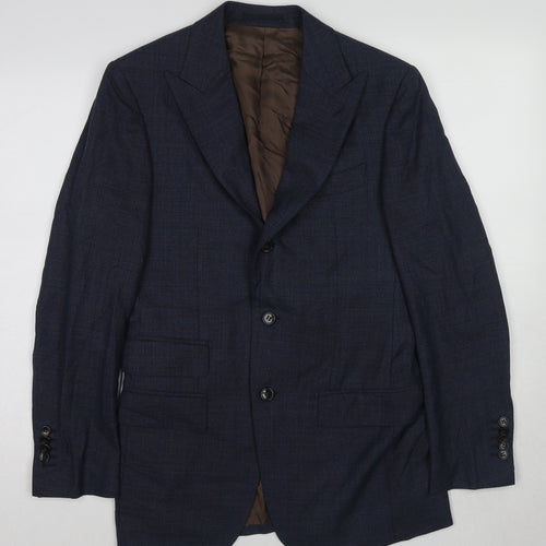 Reda Mens Blue Wool Jacket Suit Jacket Size 36 Regular - Five-Button Sleeve