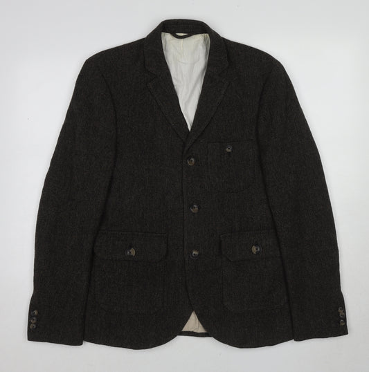 AUBIN & WILLS Mens Brown Wool Jacket Blazer Size S Regular