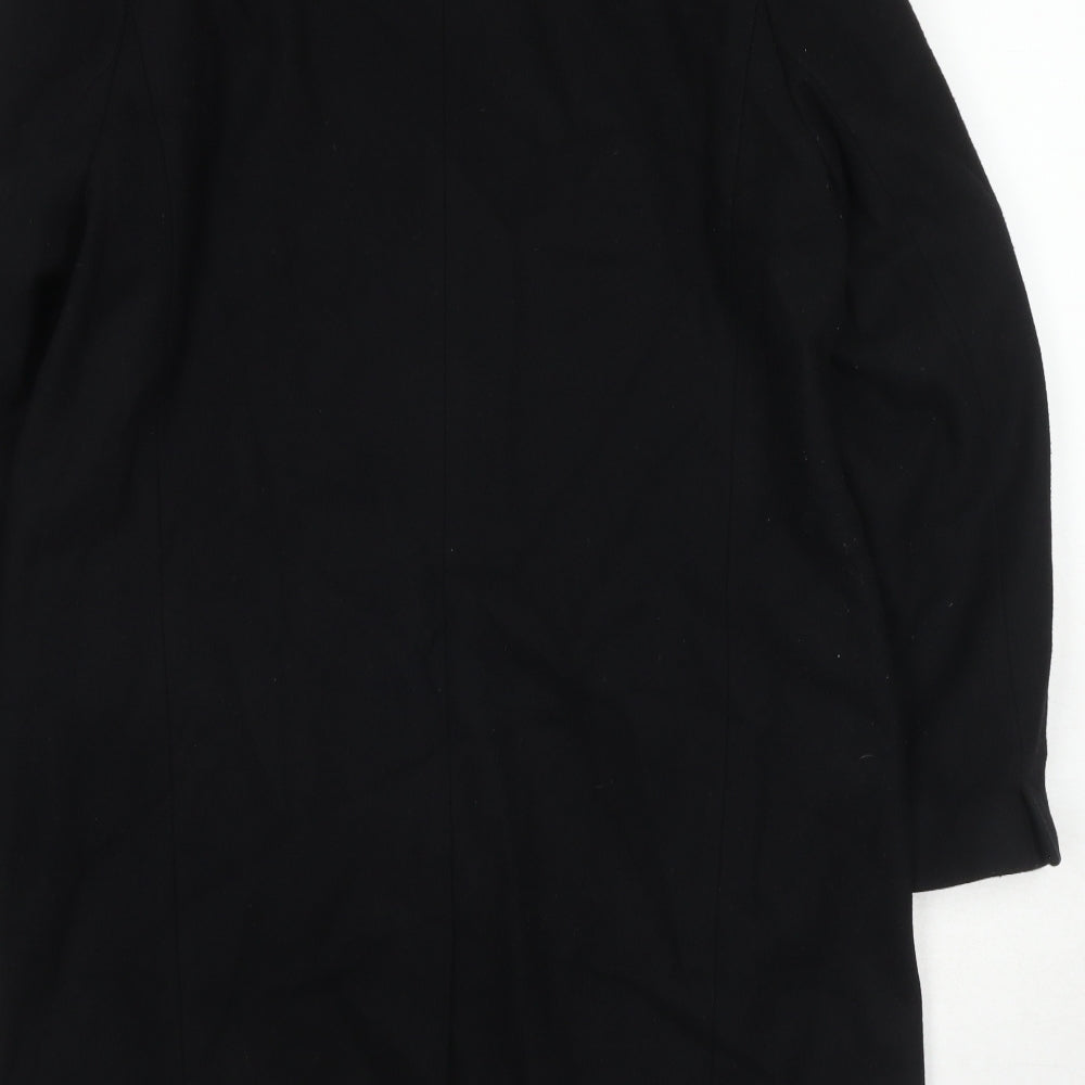 Warehouse Womens Black Overcoat Coat Size 14 Button