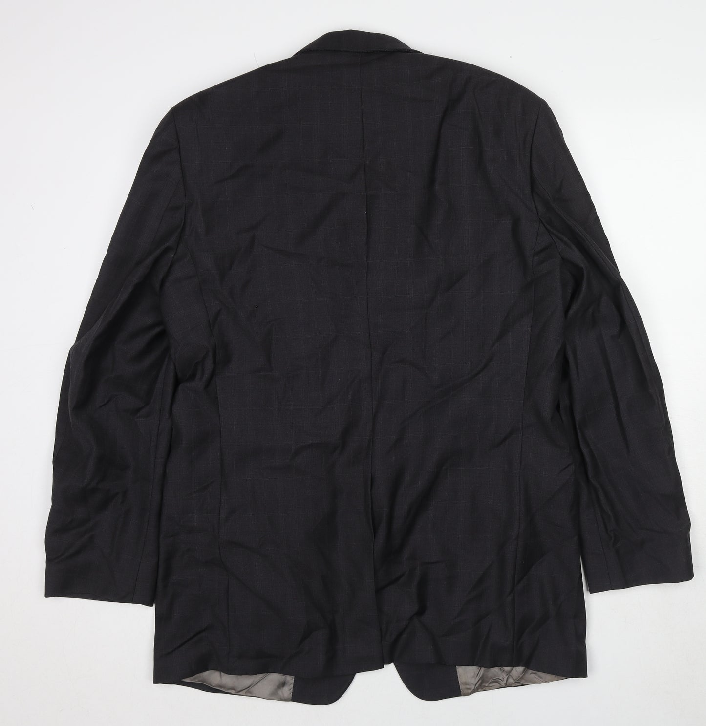 Marks and Spencer Mens Grey Plaid Wool Jacket Suit Jacket Size 42 Regular