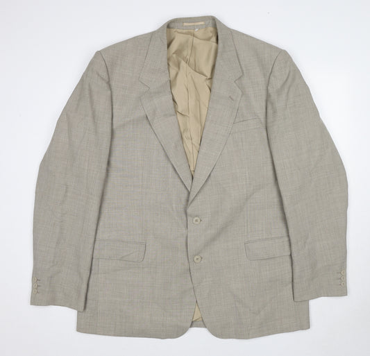 Vartkes Mens Beige Polyester Jacket Suit Jacket Size 48 Regular