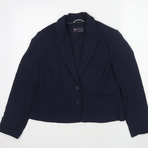 Marks and Spencer Womens Blue Polyester Jacket Blazer Size 12