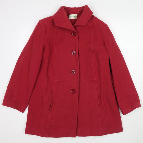 Eastex Womens Red Pea Coat Coat Size 10 Button
