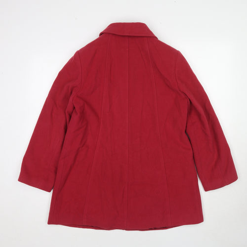 Eastex Womens Red Pea Coat Coat Size 10 Button
