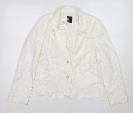 Gap Womens White Jacket Blazer Size 10 Button