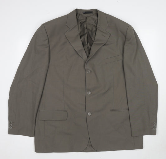 BHS Mens Grey Polyester Jacket Suit Jacket Size 46 Regular