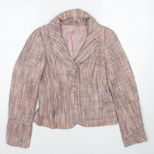 Dorothy Perkins Womens Pink Jacket Blazer Size 14 Button