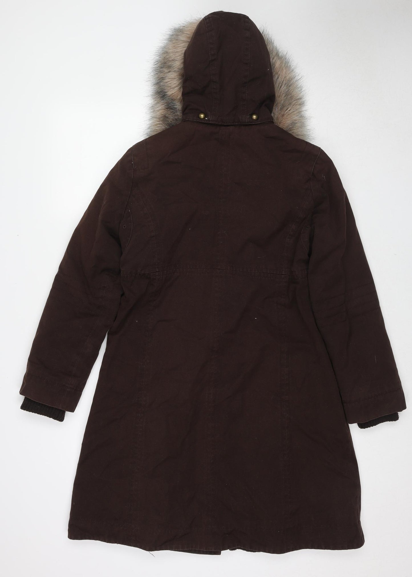 Col Claudine Womens Brown Overcoat Coat Size 12 Zip