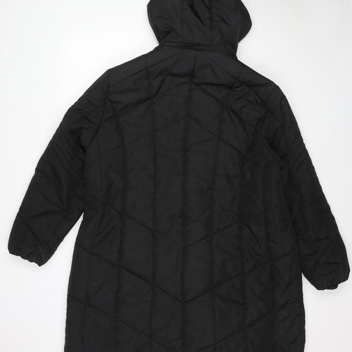 David Barry Womens Black Quilted Coat Size 22 Zip