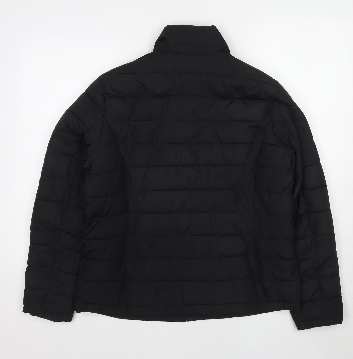 Studio Womens Black Quilted Jacket Size 14 Zip