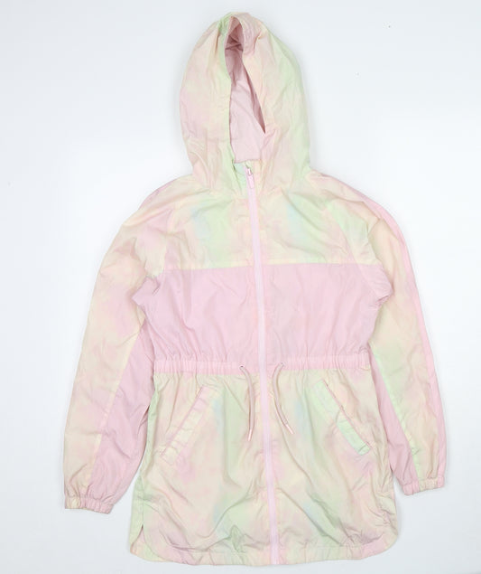 NEXT Girls Multicoloured Jacket Size 13 Years Zip - Pastel Rainbow