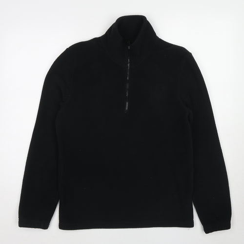 New Look Mens Black Polyester Pullover Sweatshirt Size M Zip - 1/4 Zip